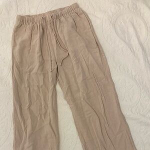 Pink/Cream Faux Linen Pants